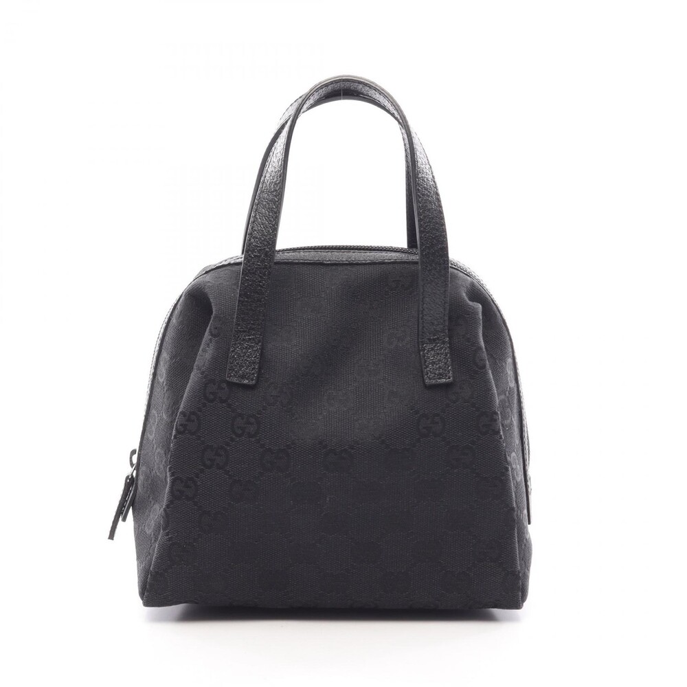 Gucci Gg Canvas Handbag Leather Black #303693G46B